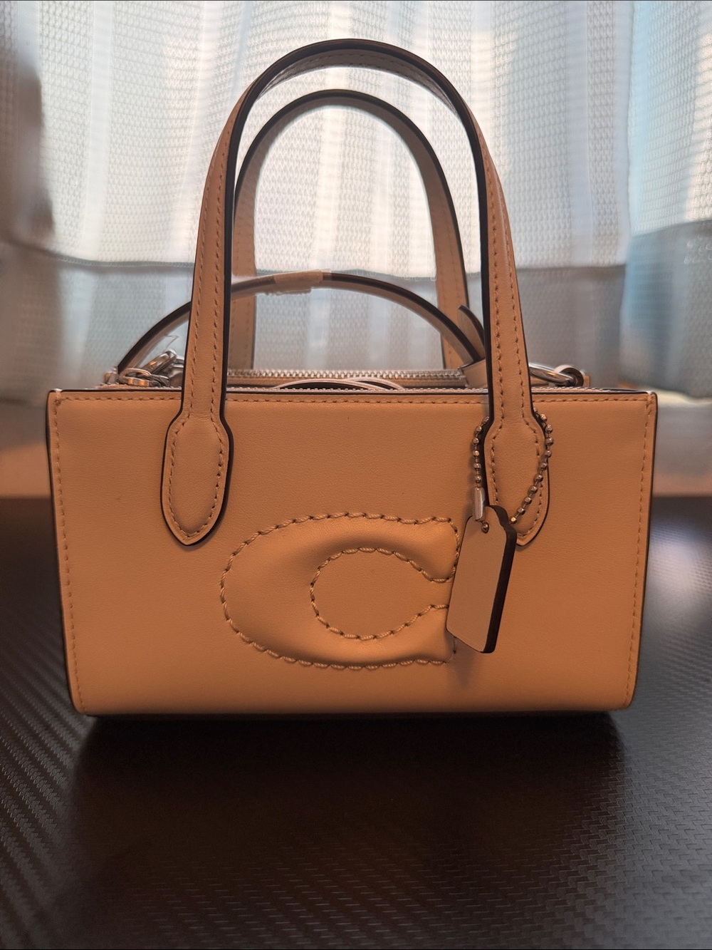 Coach Nina Mini Satchel Chalk Leather Crossbody NWT